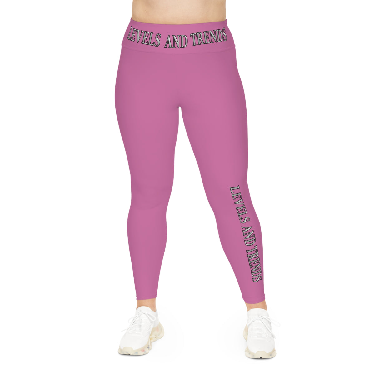 Plus Size Leggings —pink  'Levels and Trends' All-Over Print