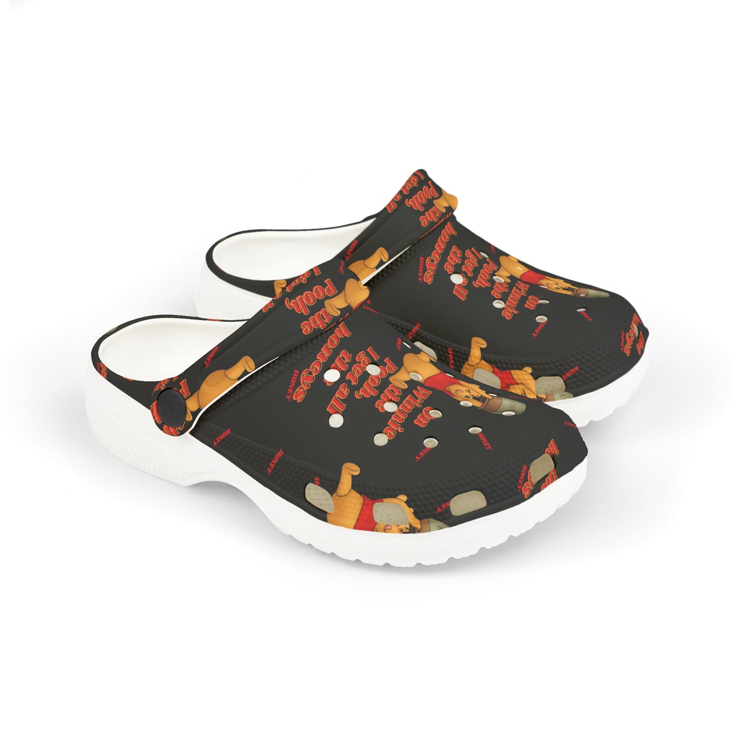 Kids crocs — Cute Winnie-the-Pooh All-Over Print Slip-Ons