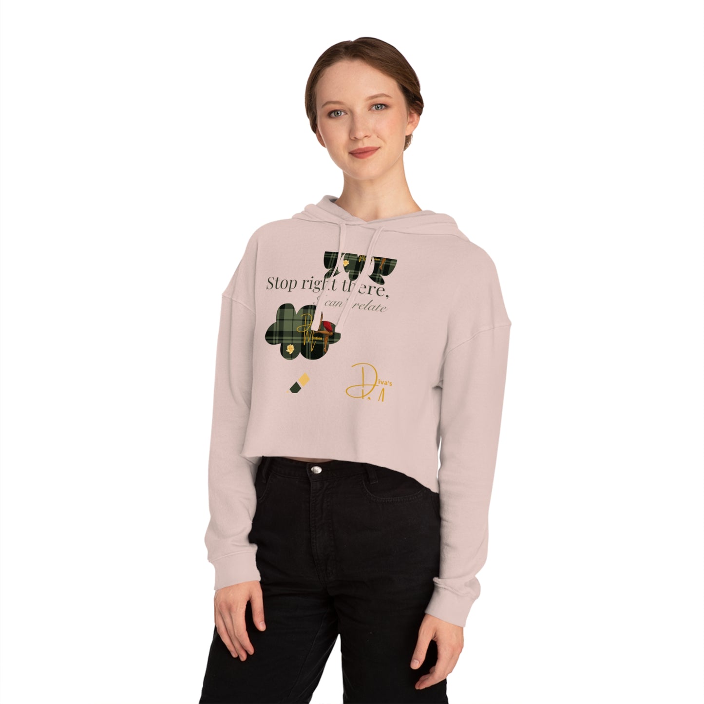 Diva’s Mission-Women’s Cropped Hooded Sweatshirt