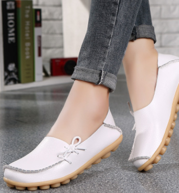 Genuine Leather Women's Flat Loafers Size 44