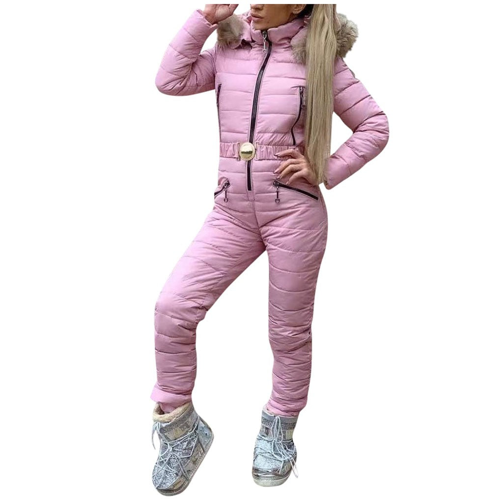 Ladies' One-Piece Cotton Ski Suit and Jumpsuit Set