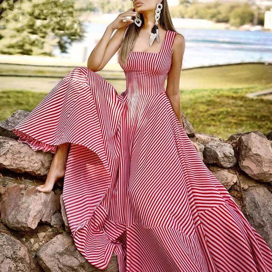 2026 Summer Women's Striped Sleeveless Dress