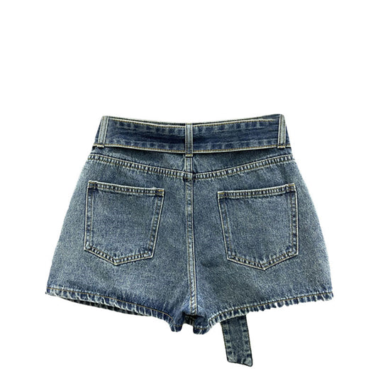Vintage Irregular Denim Skirt for Women