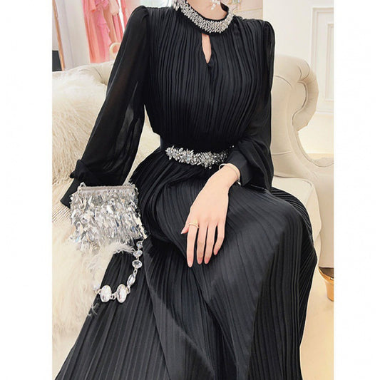 Ladies Chiffon Dress with Beaded Detail