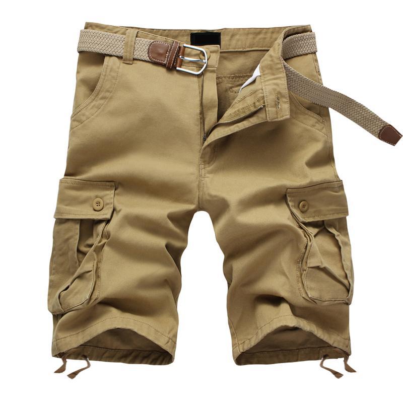 Men's Cotton Cargo Shorts with Pockets - Plus Size