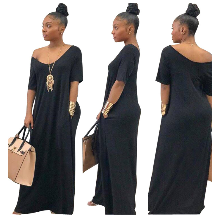Casual Short Sleeve Pocket Dress