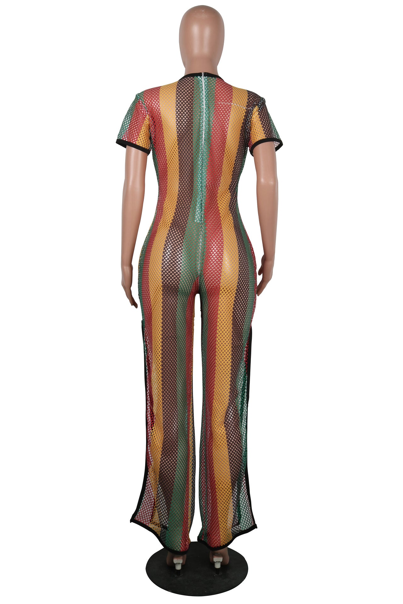 Printed Jumpsuit, Split Jumpsuit, Mesh Jumpsuit