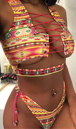 Women's Sexy Printed Bikini Separate Swimsuit