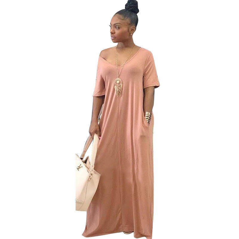 Casual Short Sleeve Pocket Dress