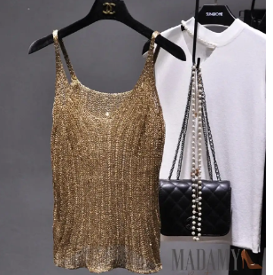 Madamy Golden Blouse / Women's Sleeveless Top (One Piece)