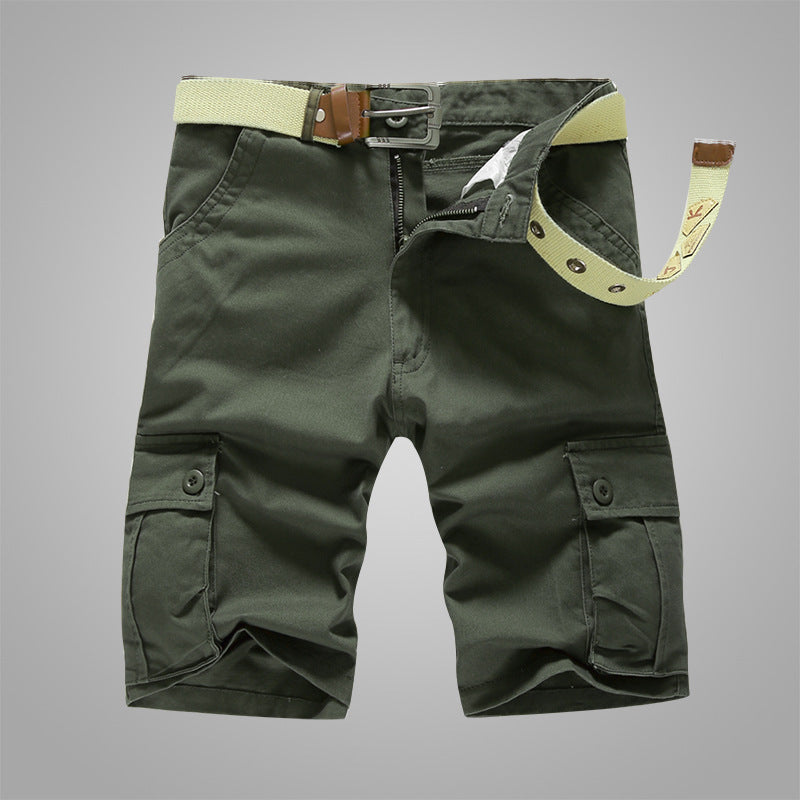 Men's Cotton Cargo Shorts with Pockets - Plus Size