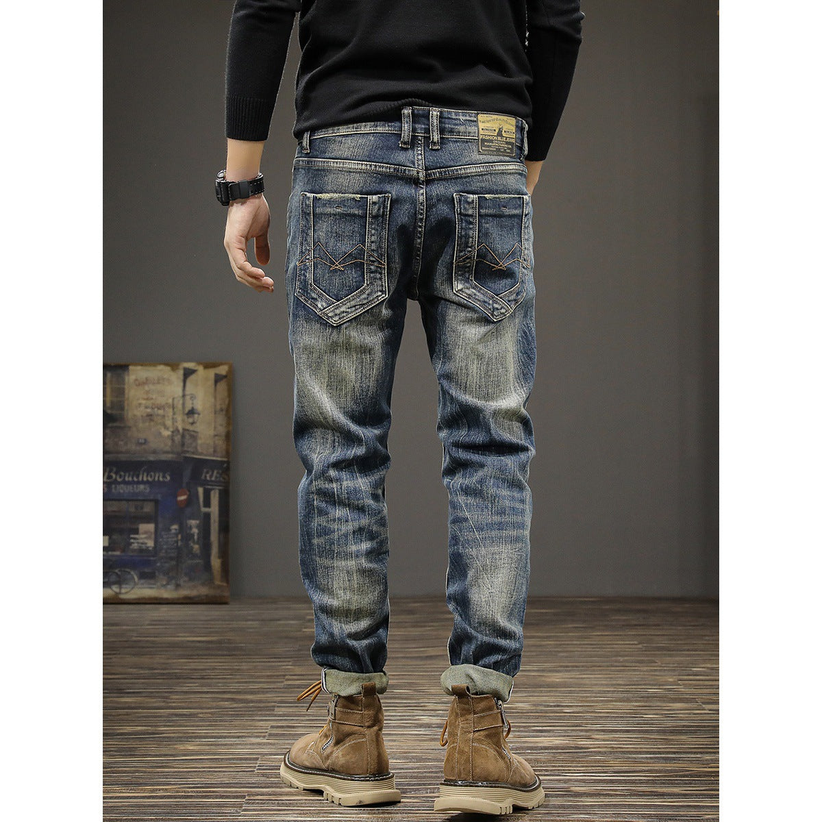 Ripped Denim Jeans and Long Denim Trousers