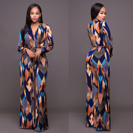 Digital Print Women's Jumpsuit with Straps