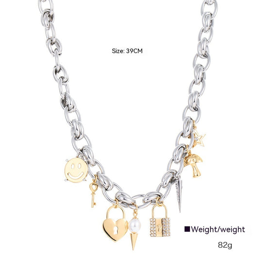 Exquisite Copper Alloy Punk Theme Pendant Necklace