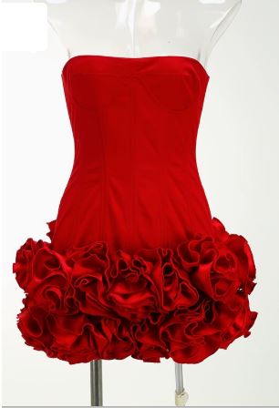 Red Slimming Floral Dress