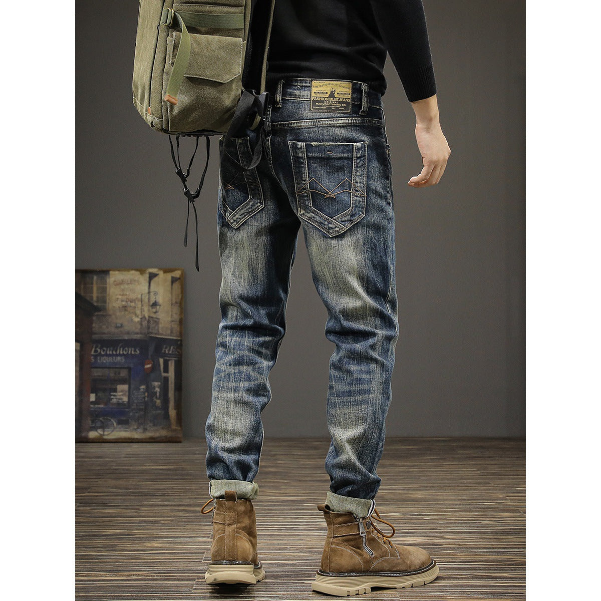 Ripped Denim Jeans and Long Denim Trousers