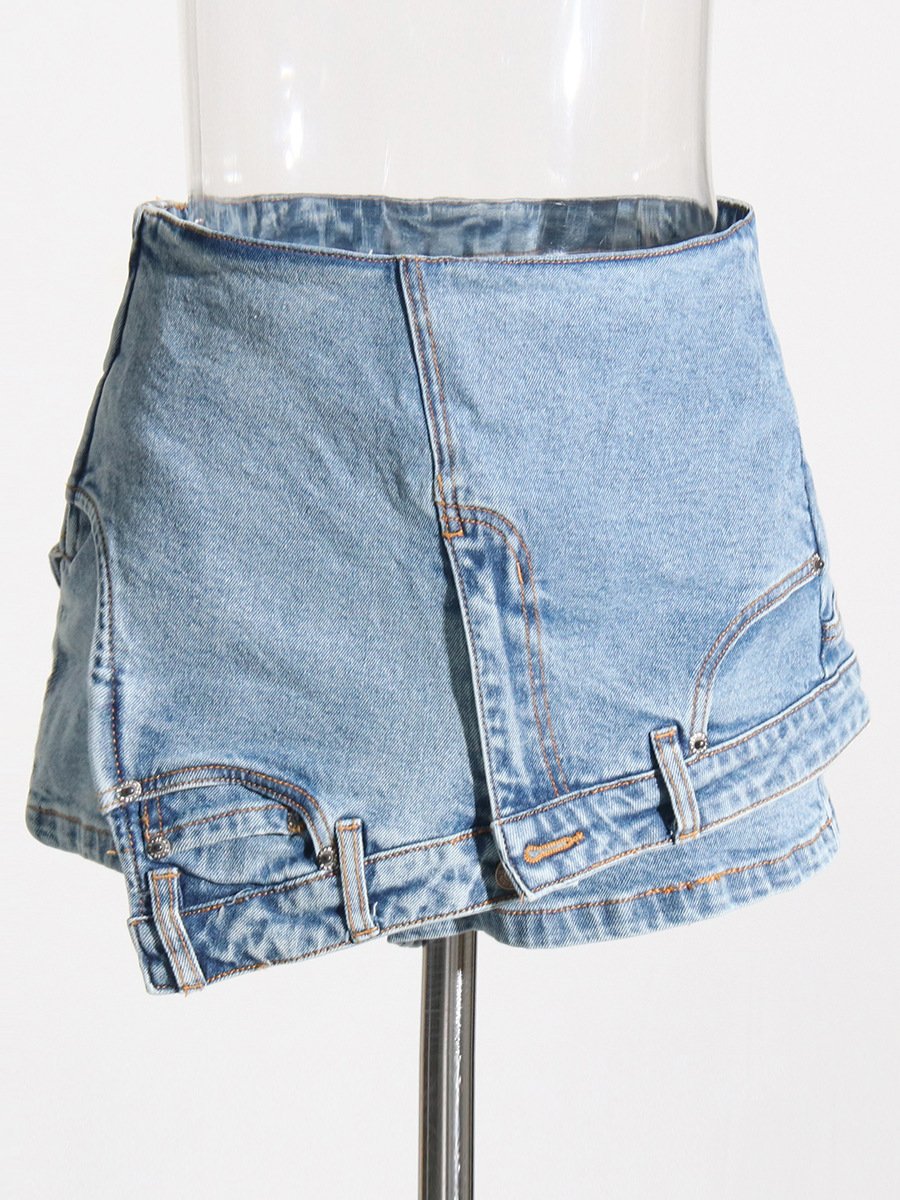 Personalized Women's Denim Stitch Shorts