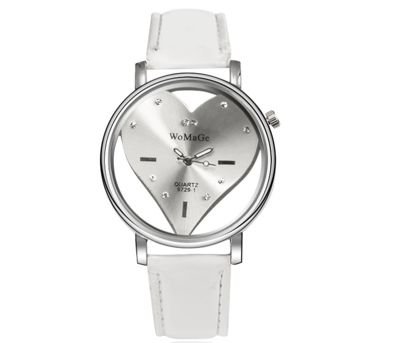 Ladies Heart-Shaped Hollow Watch - Elegant Wristwatch
