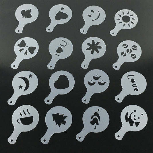 Plastic Garland Mold for Coffee Foam Patterns (16 Sets)