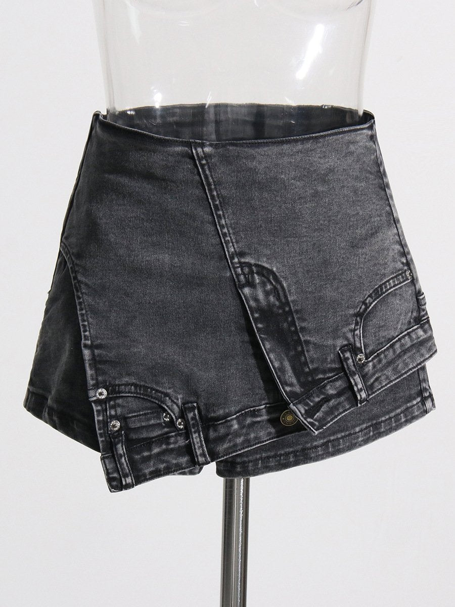 Personalized Women's Denim Stitch Shorts