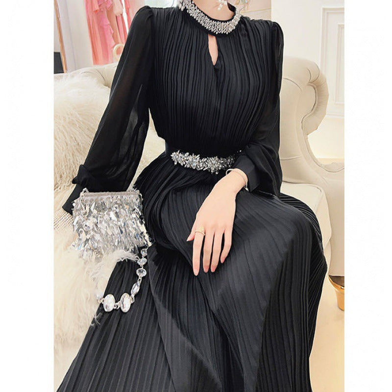 Ladies Chiffon Dress with Beaded Detail