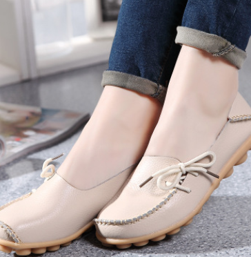 Genuine Leather Women's Flat Loafers Size 44