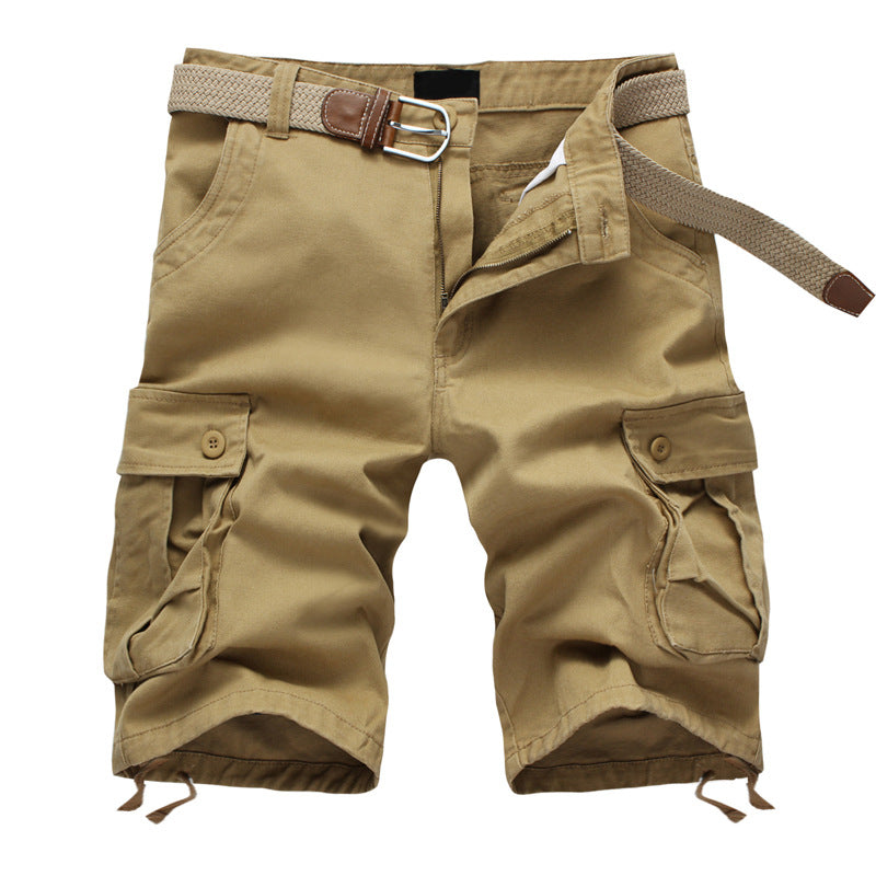 Men's Cotton Cargo Shorts with Pockets - Plus Size